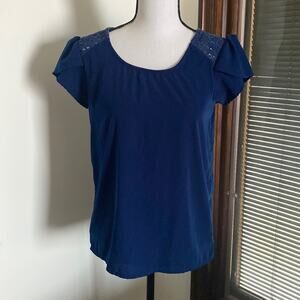 Japna | Blue Short Sleeve Top Size S